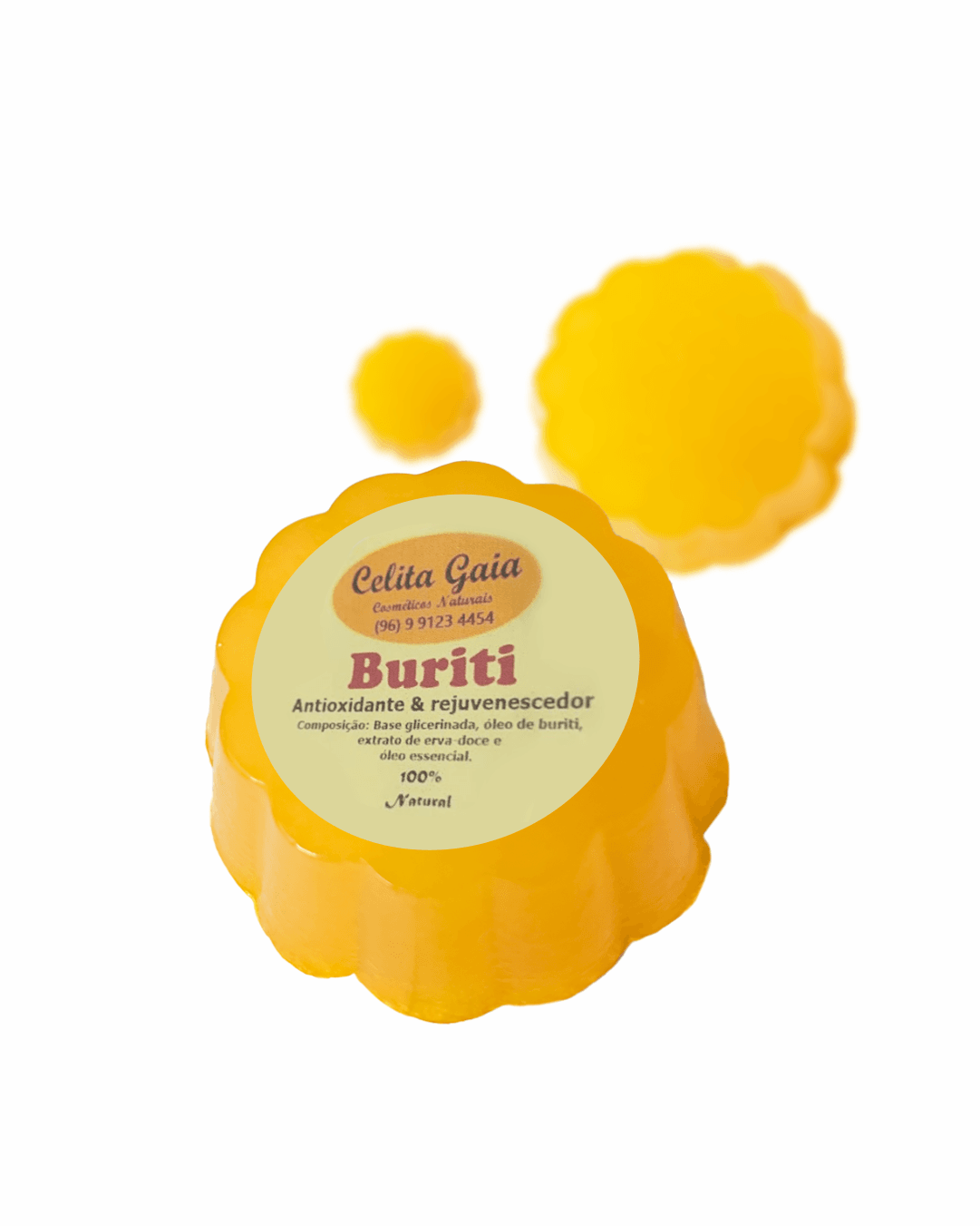 BURITI – ANTIOXIDANTE E REJUVENESCEDOR Sabonete corporal e facial Buriti - Imagem 1